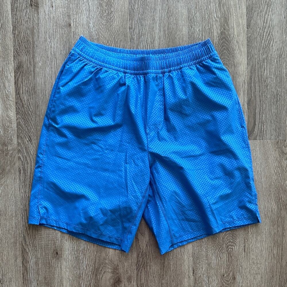 Peloton Light Blue Printed Lined 9" Shorts Size Medium Athletic Workout‎ Gym